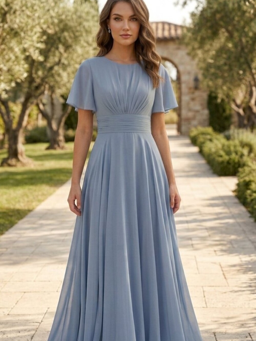 NWT R's Gown Dusty Blue Formal Bridesmaid Dress - Size 10 - 100% Handmade Corset